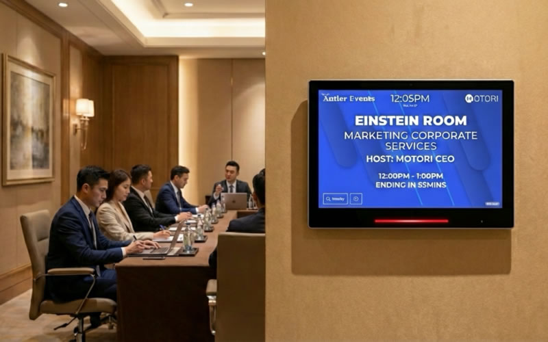 Hospitality using meeting room display