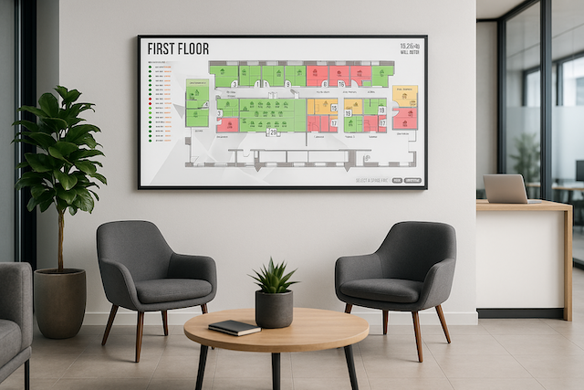 Door Tablet Wayfinding Display for Co-working places.
