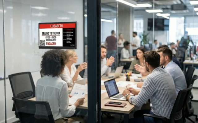 Source: Gemini AI; Best E-paper meeting room signage | Door Tablet