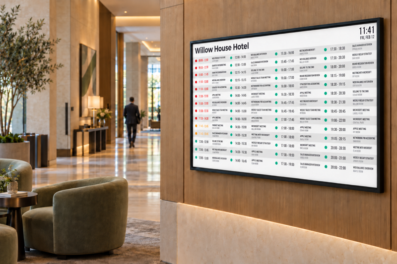 Door Tablet wayfinding player for large hospitality displays